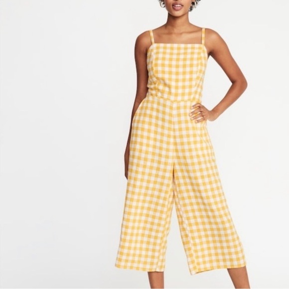 Old Navy Pants - Yellow gingham OldNavy cami jumpsuit